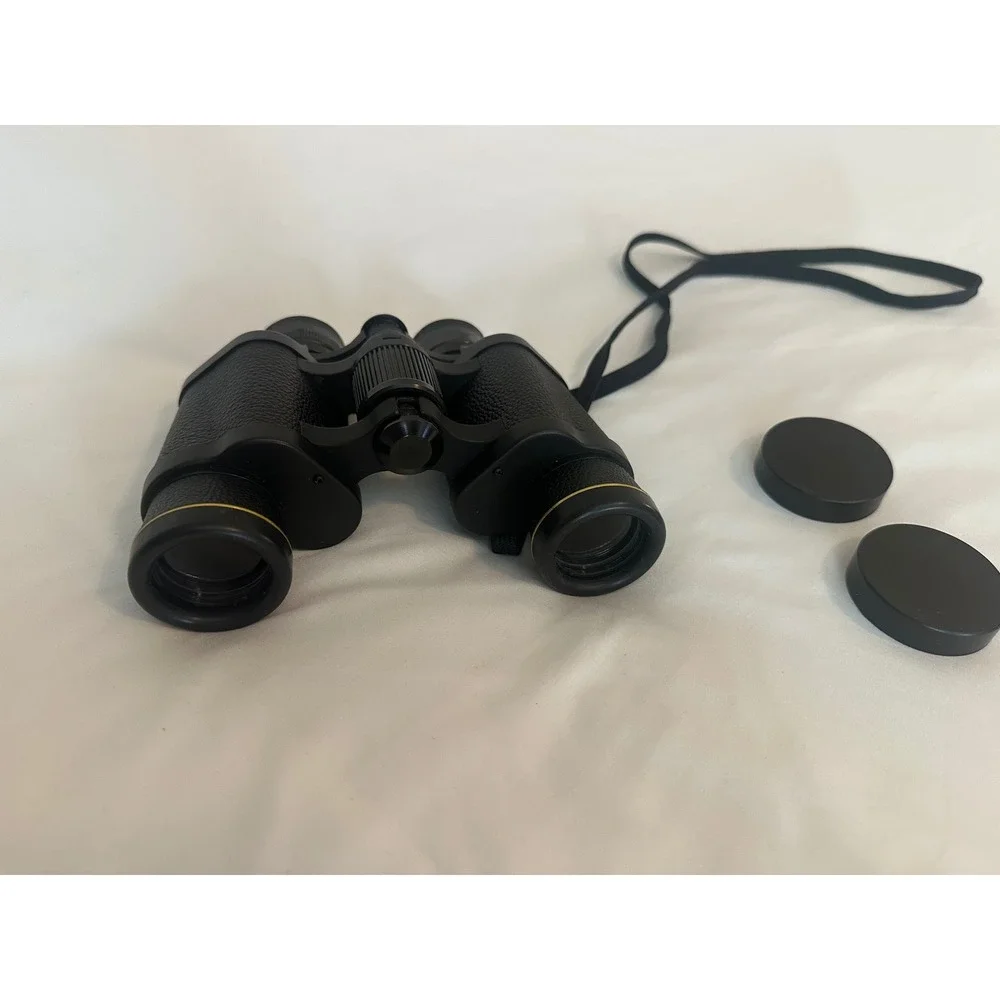 Galileo 8x30 Binoculars Black 393ft at 1000yds with Carrying Case and Lens Caps